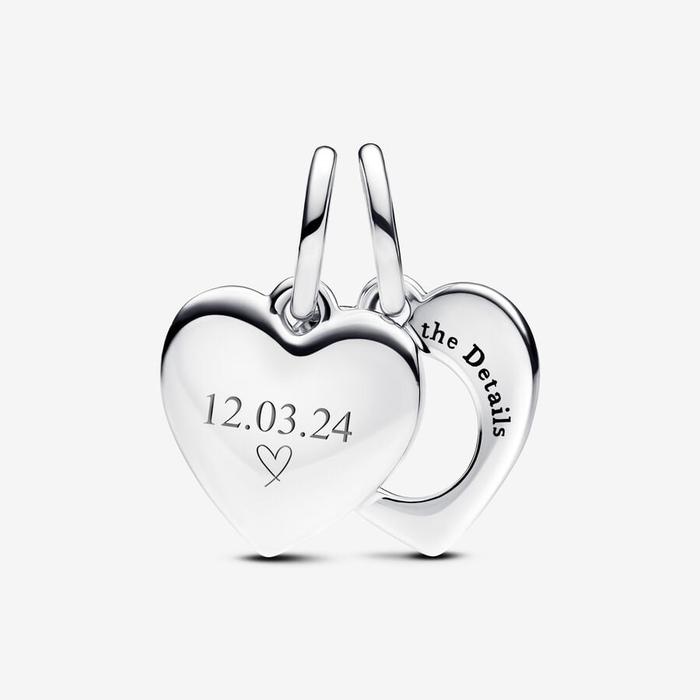 Pendentif Charm Coeur avec Loupe à Graver