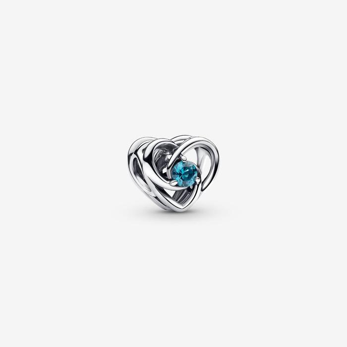 Blue Eternal Heart Charm