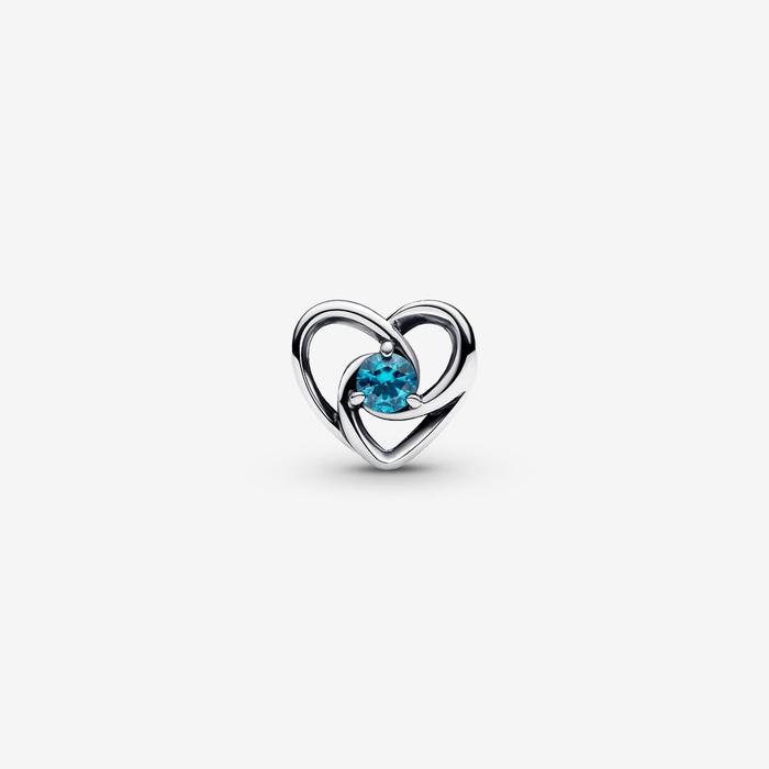 Blue Eternal Heart Charm