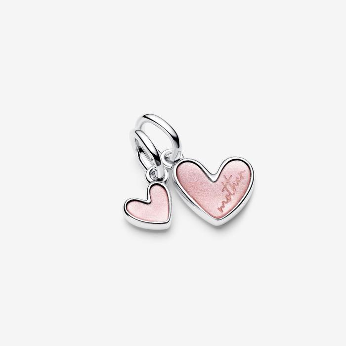 Charm Pendente Unione di Cuori Mamma e Figlia divisibile
