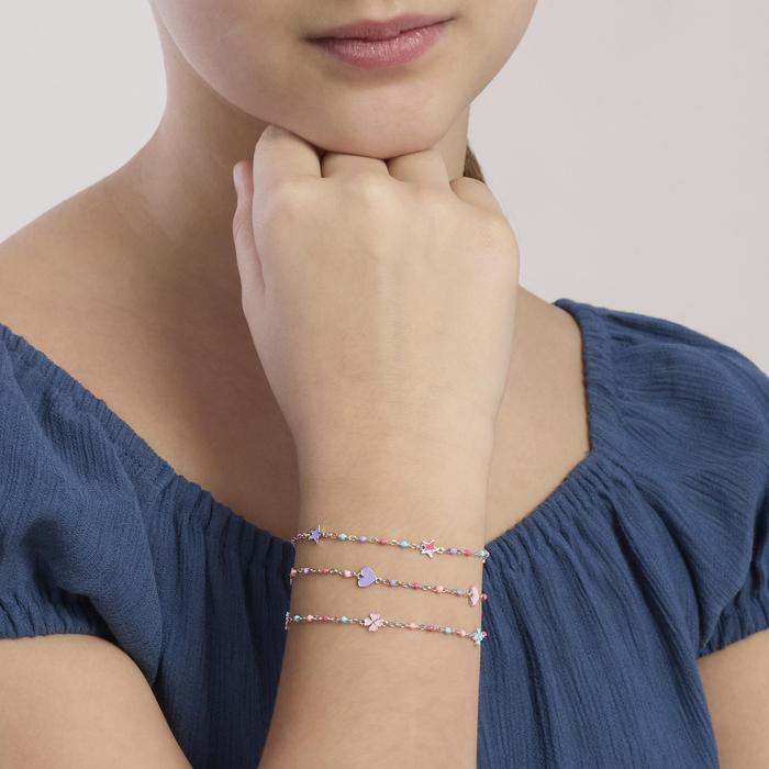 Bracciale baby multicolor con cuori MON AMOUR