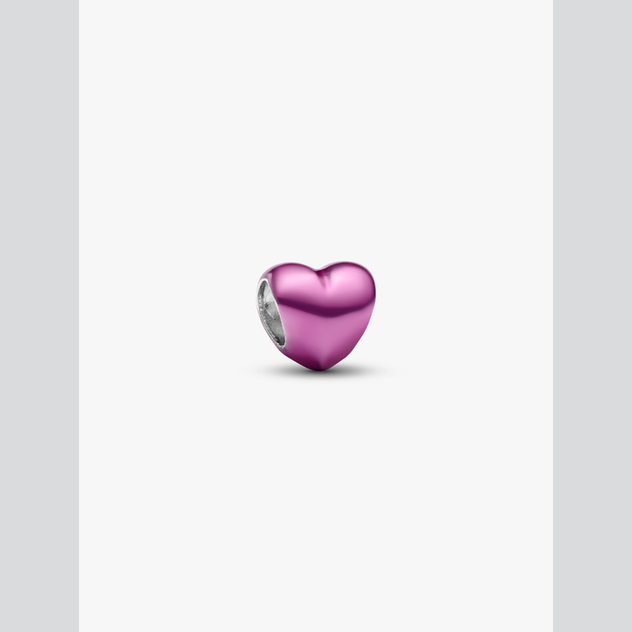 Mini Charm Cuore effetto metallico rosa