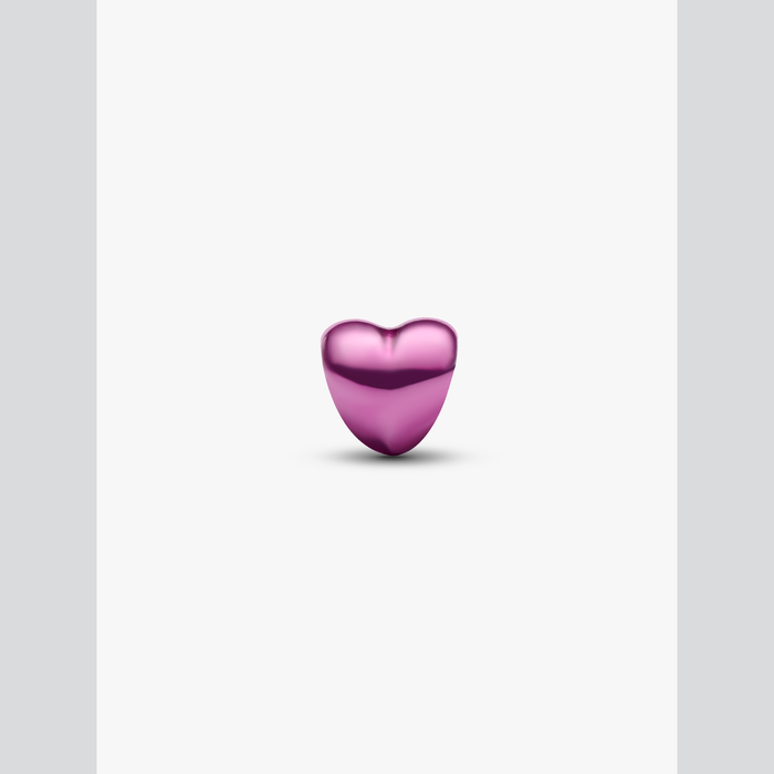 Mini Charm Cuore effetto metallico rosa