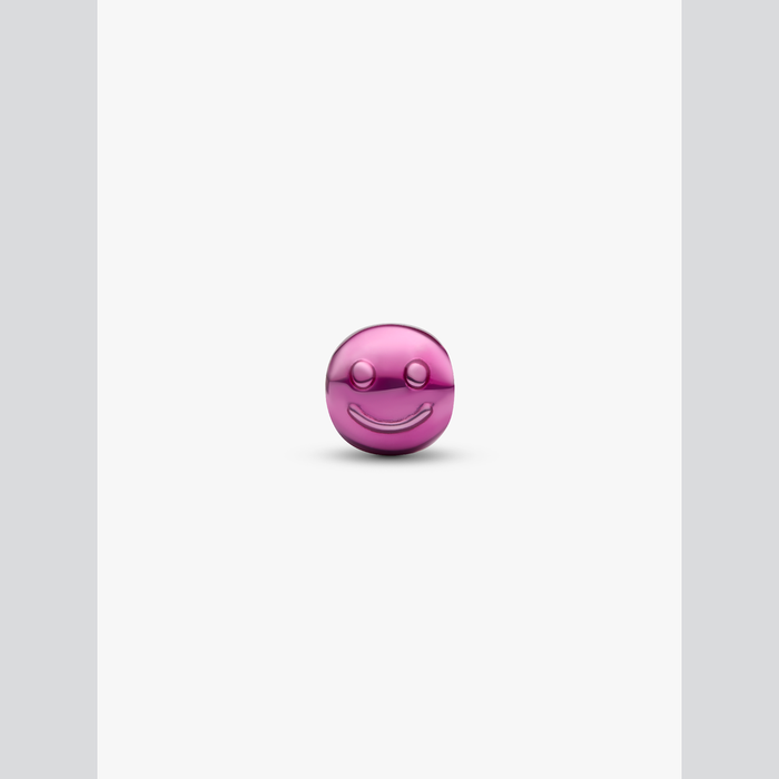 Mini Charm Smile effetto metallico rosa