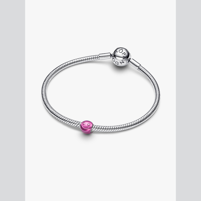 Mini Charm Smile effetto metallico rosa