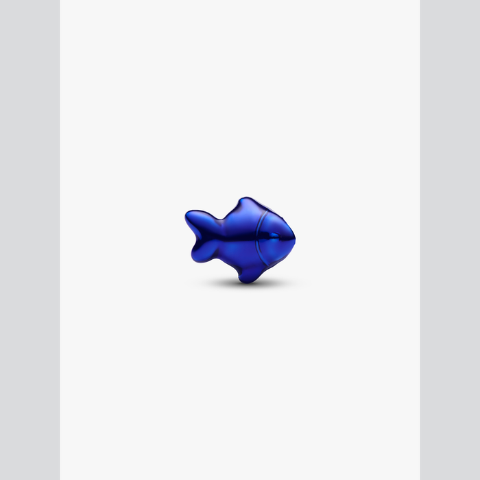 Mini Charm Pesce effetto metallico blu