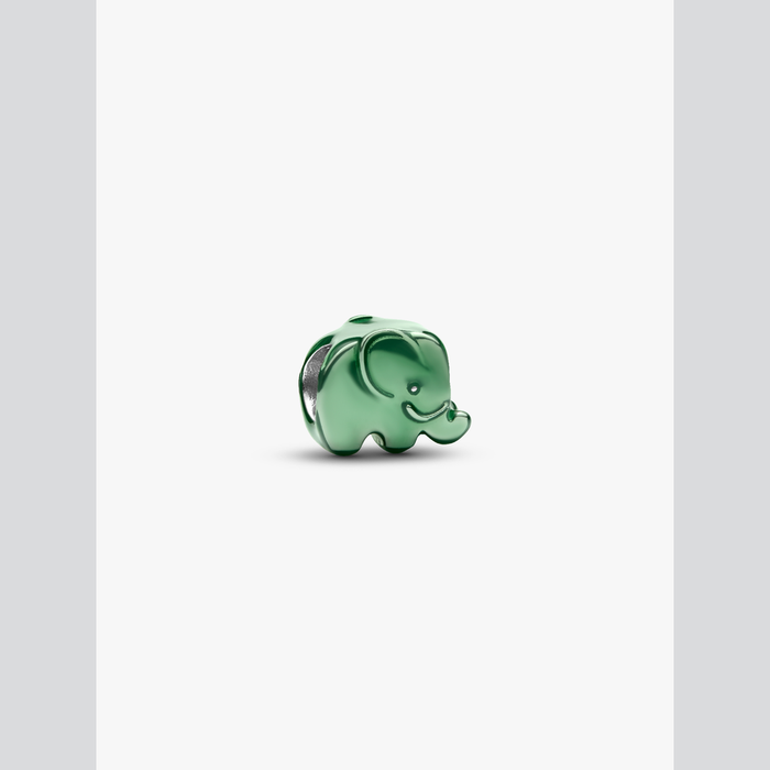 Mini Charm Elefante effetto metallico verde
