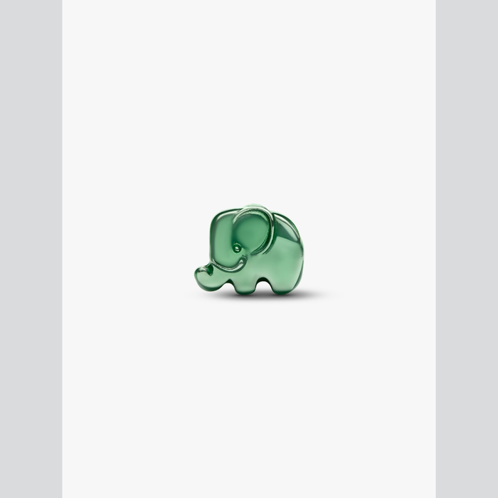 Mini Charm Elefante effetto metallico verde
