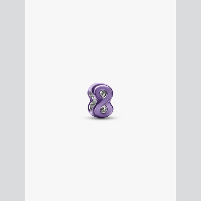 Mini Charm Infinito effetto metallico viola