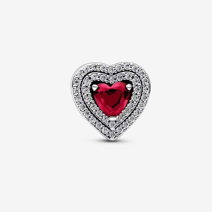 Breloque cœur rouge et pavé