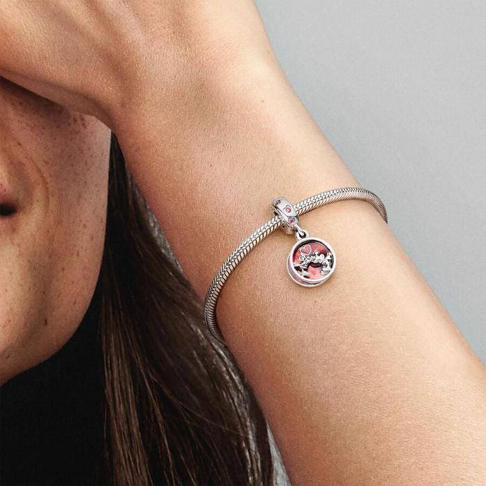 Pendentif Charm Amour et Bisous Disney, Mickey Mouse et Minnie