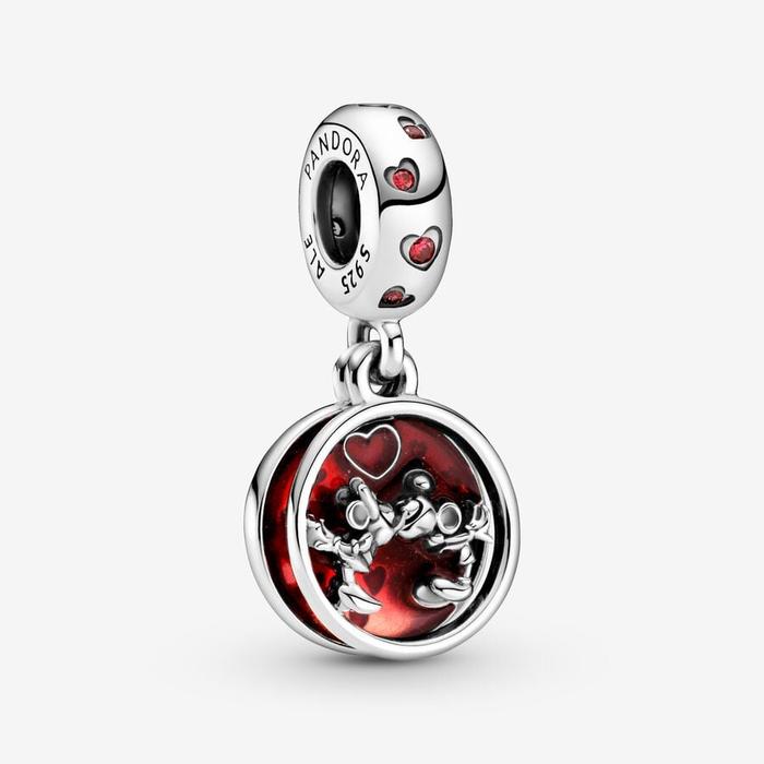 Pendentif Charm Amour et Bisous Disney, Mickey Mouse et Minnie