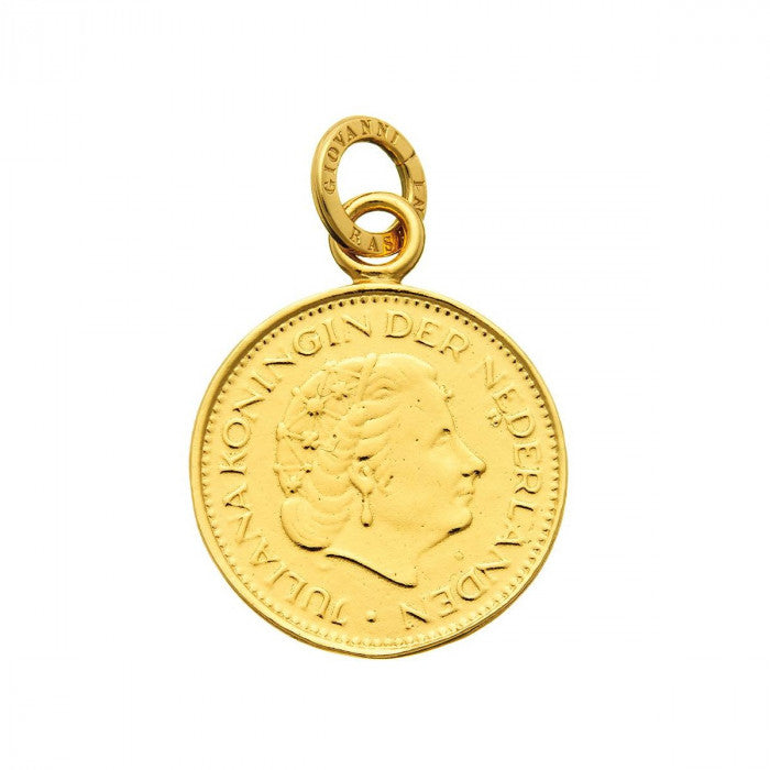 CHARM PIÈCE DE MONNAIE NÉERLANDAISE DORÉE
