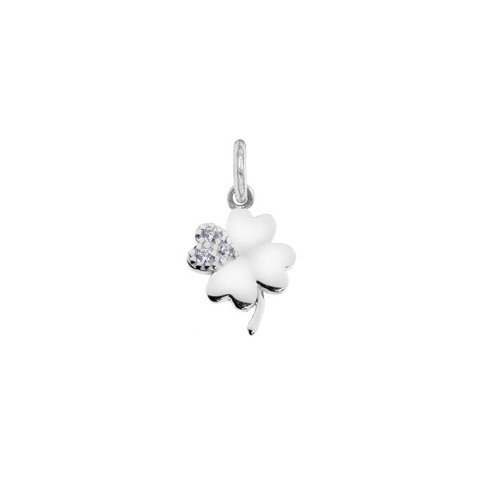 Charm Quadrifoglio in Oro e Zirconi