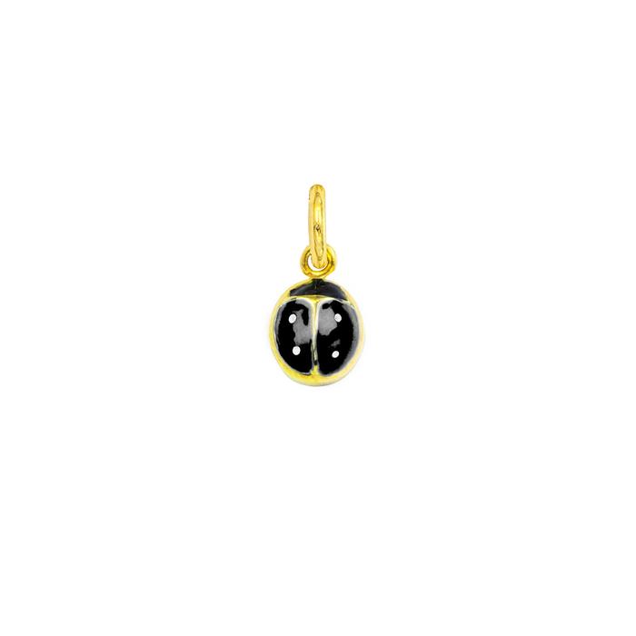 Charm Coccinella in Oro e Smalto Nero