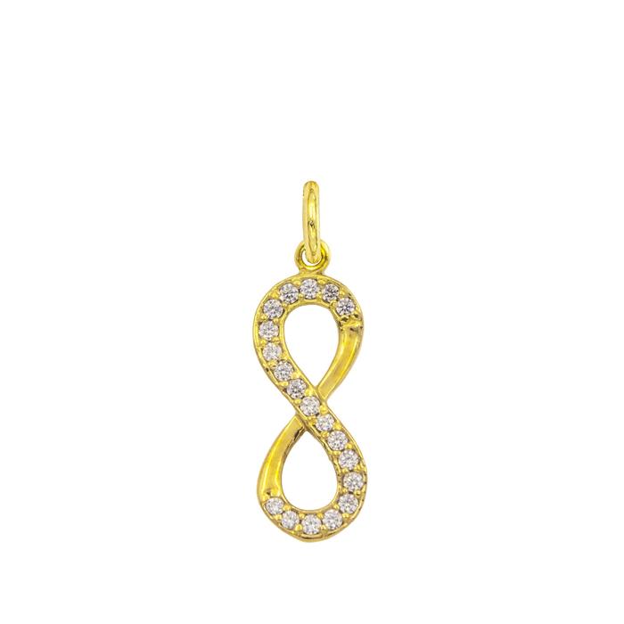 Charm Infinito in Oro e Zirconi