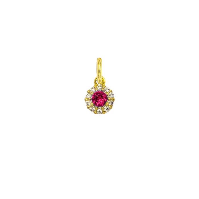 Charm Rubino in Oro e Zirconi