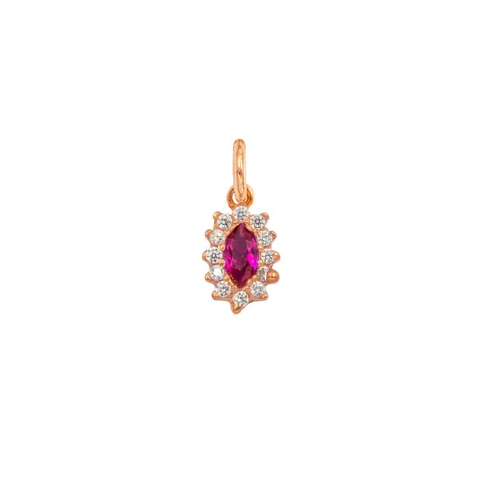 Charm Rubino in Oro e Zirconi
