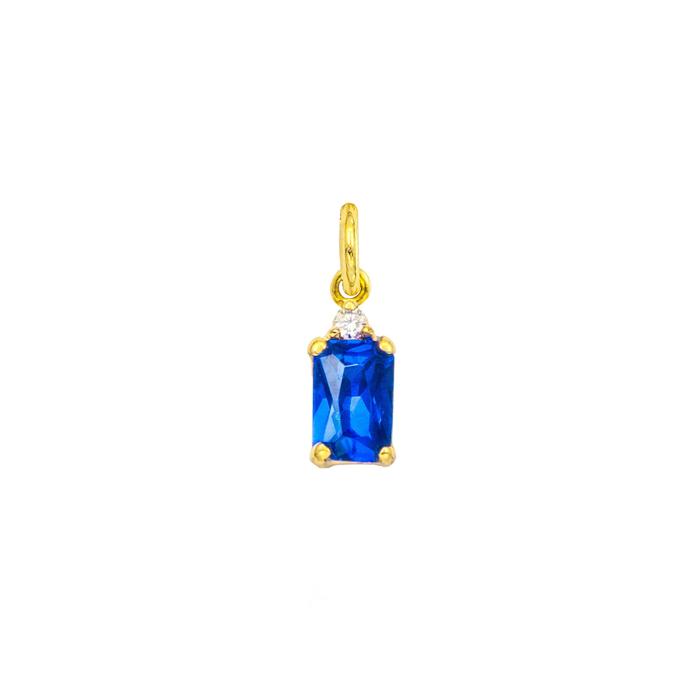Charm Zaffiro in Oro e Zirconi