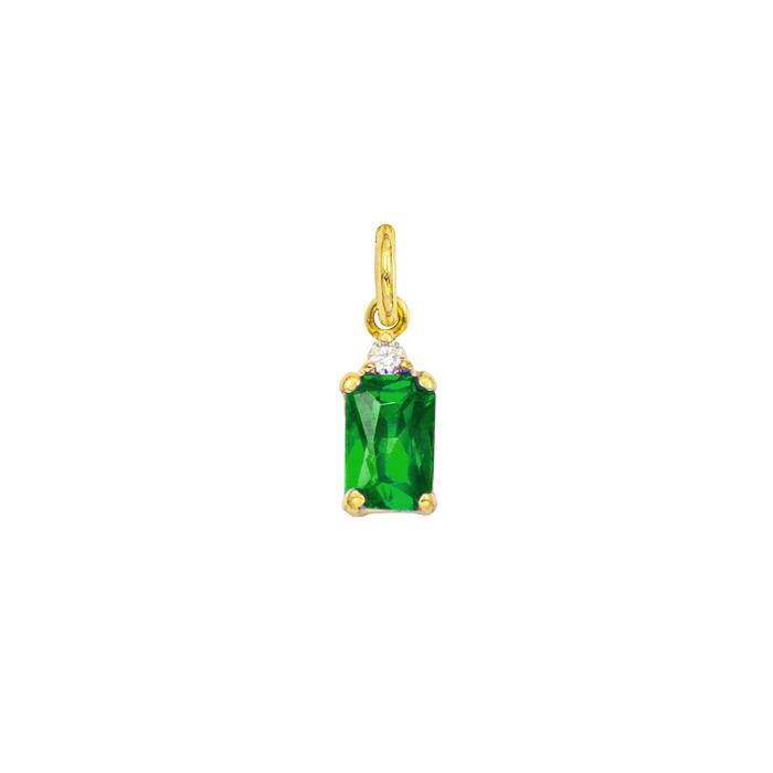 Charm Smeraldo in Oro e Zirconi