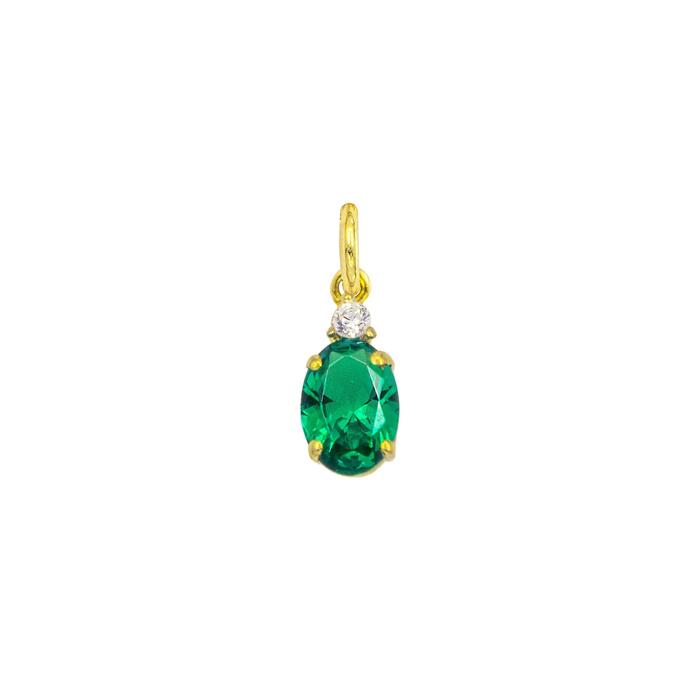 Charm Smeraldo in Oro e Zirconi
