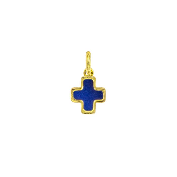 Charm Croce in Oro e Lapislazzuli