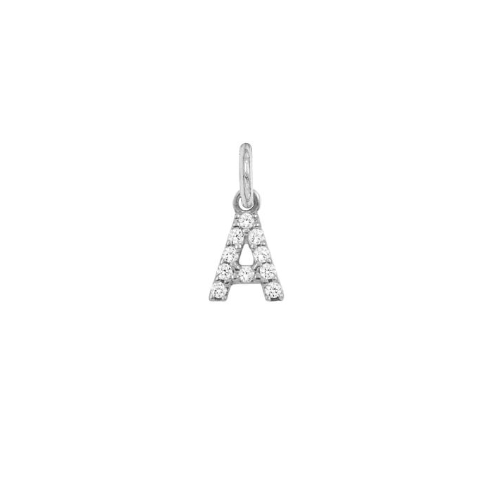 Charm Lettera A in Oro e Zirconi