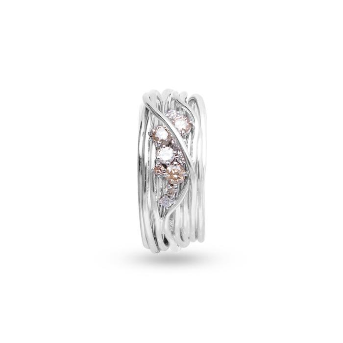 Filodellavita Ten 10 brins en or blanc avec diamants blancs et bruns