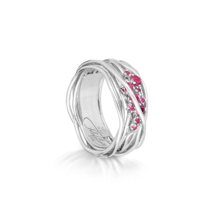 Filodellavita Ten 10 fils en or rose/blanc 18 carats et rubis