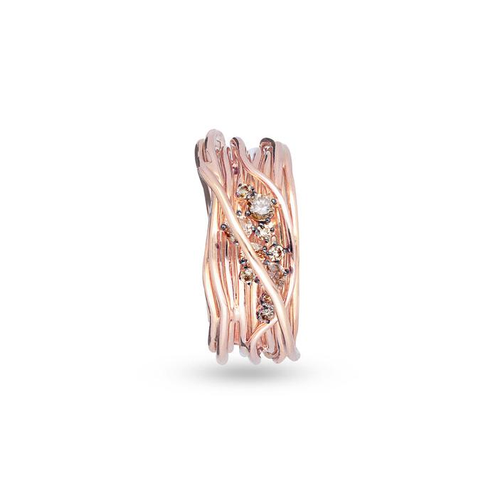 Filodellavita Ten 10 fils en or rose 18 carats et diamants bruns
