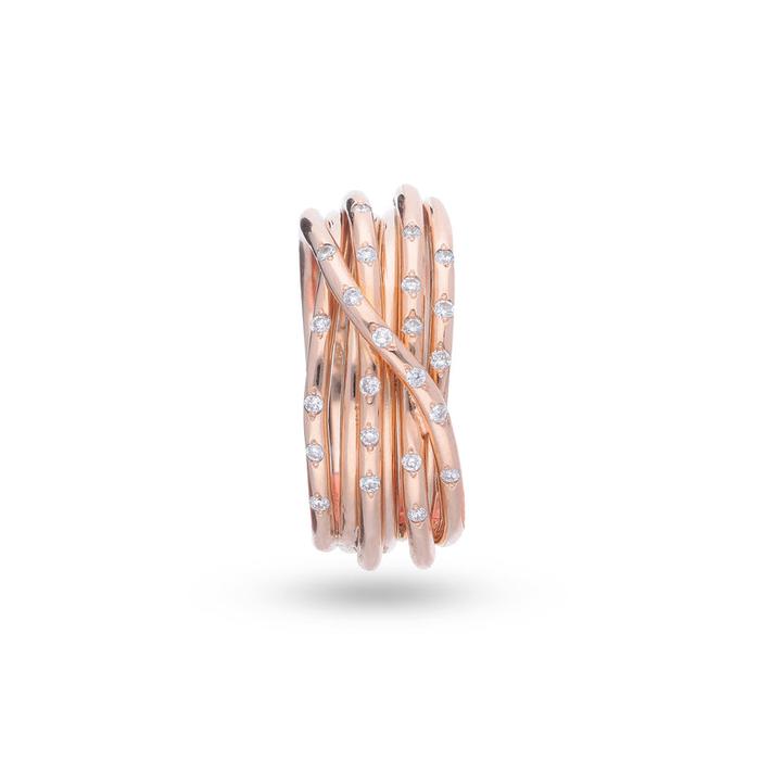 Filodellavita Leda 7 fils en or rose 18 carats et diamants blancs