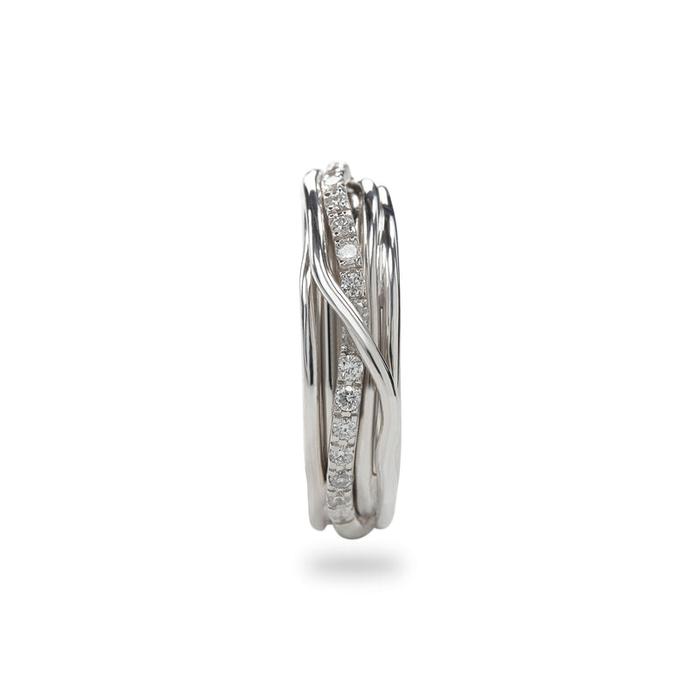 Filodellavita Classic 7 brins en argent 925 et diamants blancs