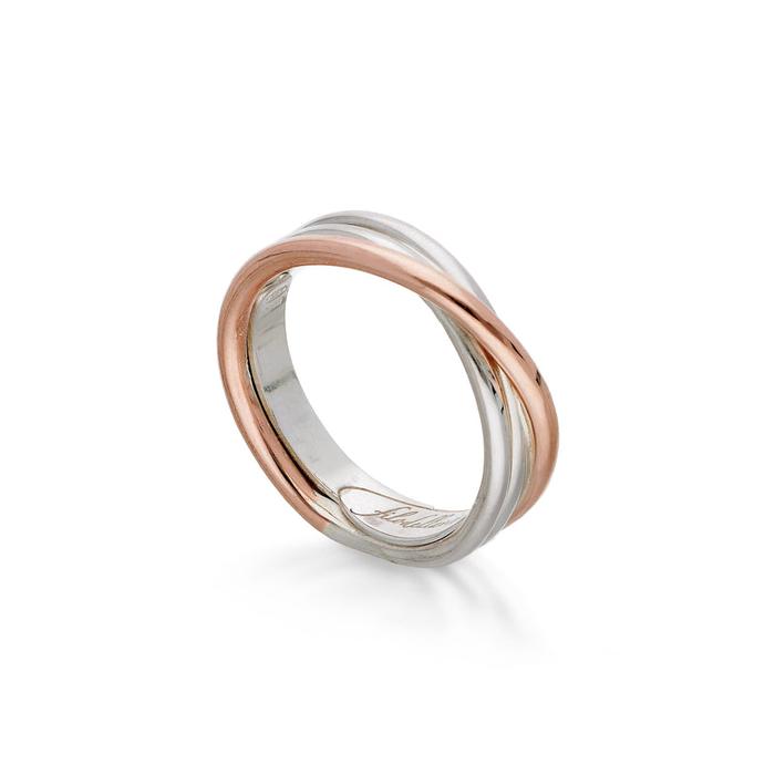 Filodellavita Classic 3 brins en or rose 9 carats et argent 925