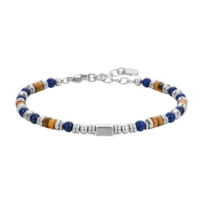 BRACELET HOMME EN ACIER AVEC PIERRE LAPIS