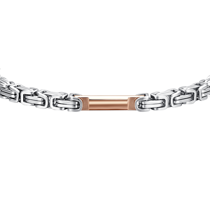BRACELET HOMME EN ACIER AVEC ÉLÉMENT IP ROSE