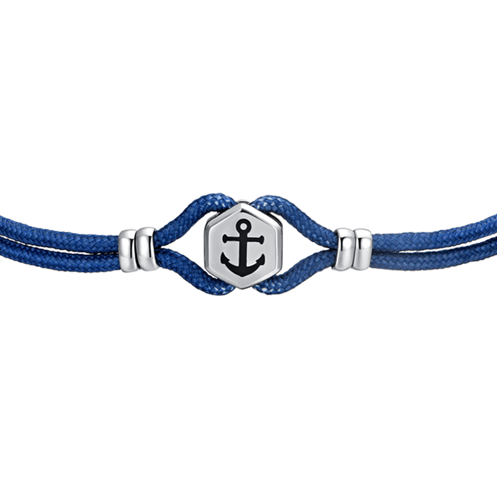 BRACCIALE UOMO IN CORDA BLU E ANCORA