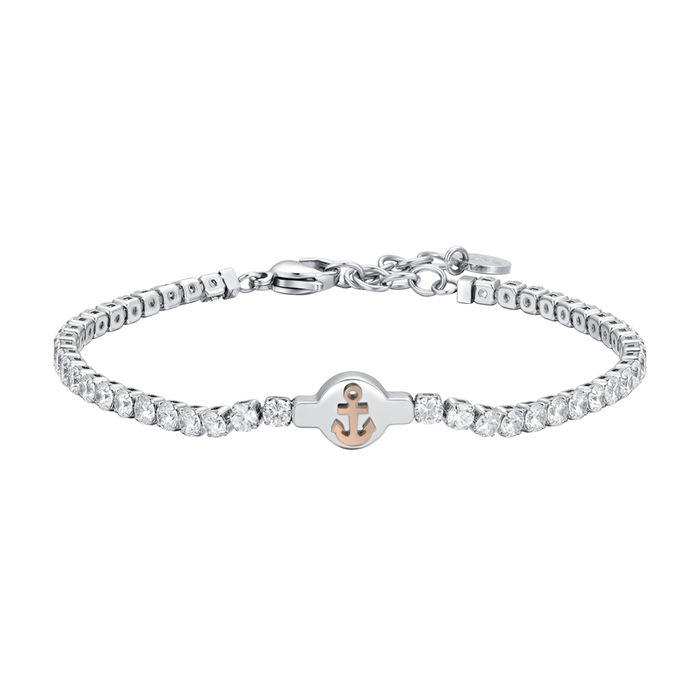 BRACELET DE TENNIS HOMME EN ACIER AVEC ZIRCONE BLANC