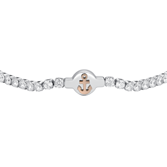 BRACELET DE TENNIS HOMME EN ACIER AVEC ZIRCONE BLANC