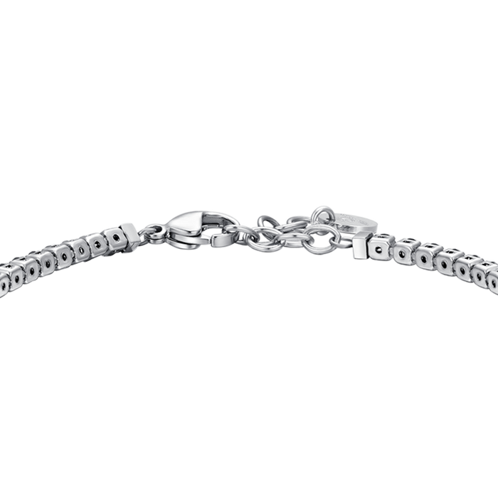 BRACELET DE TENNIS HOMME EN ACIER AVEC ZIRCONE NOIRE
