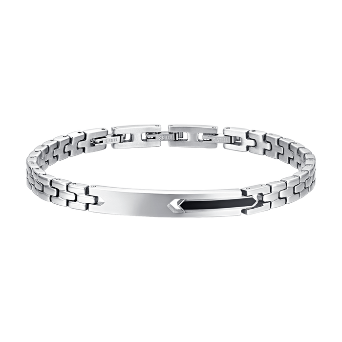 BRACELET HOMME EN ACIER ELEMENT NOIR IP