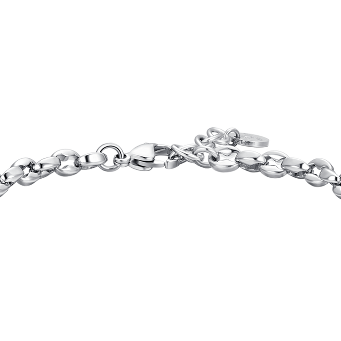BRACELET HOMME EN ACIER CROIX ET ZIRCONE NOIRE