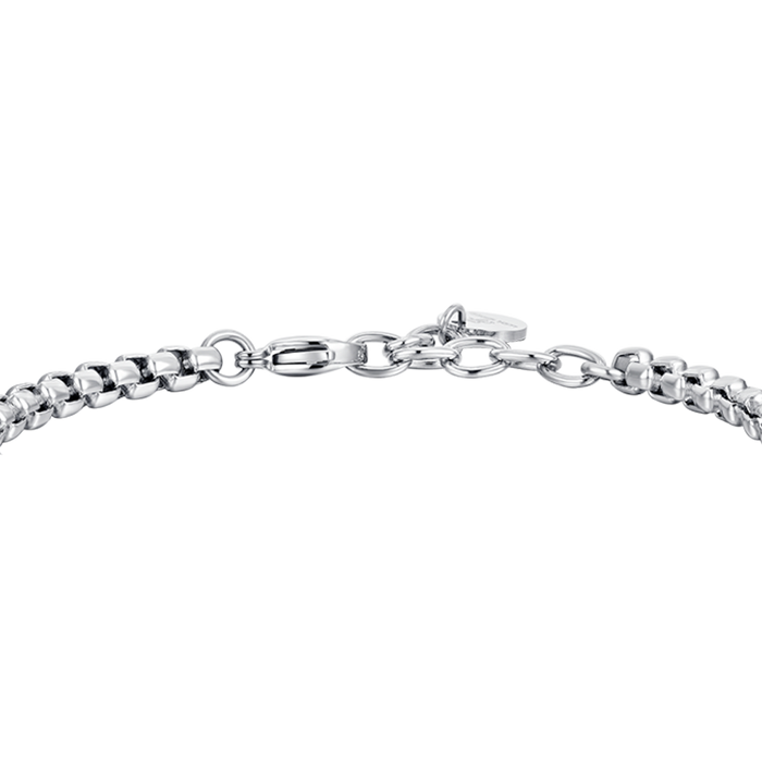 BRACELET HOMME EN ACIER AVEC ÉLÉMENTS EN CÉRAMIQUE NOIRE