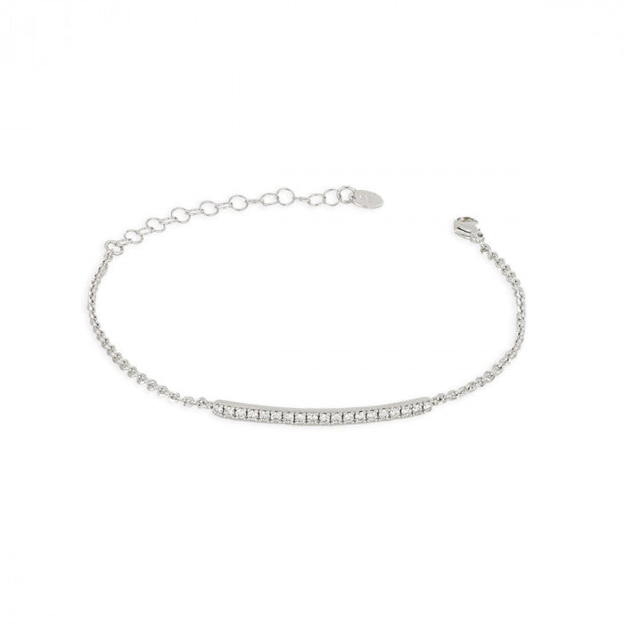 Grand bracelet tennis demi-taille en or 18 carats et diamants