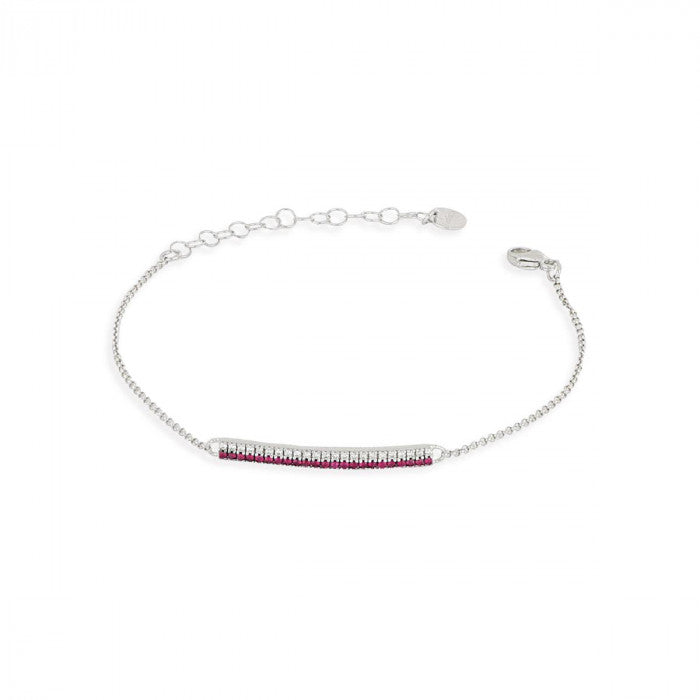 Grand bracelet tennis demi-jonc en or 18 carats et pierres précieuses