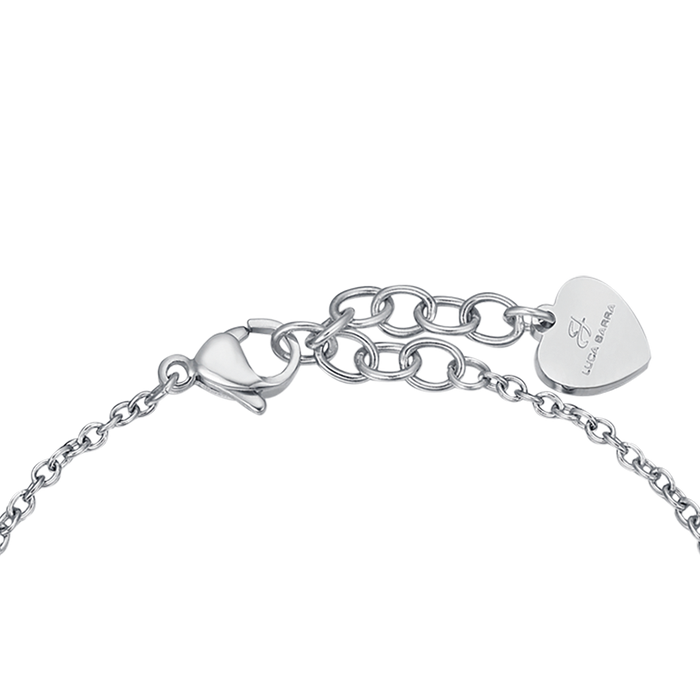 WOMEN'S STEEL BRACELET WITH HEART AND RED HORN