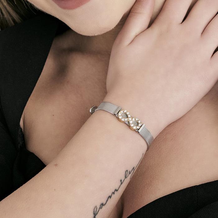 BRACELET FEMME PERSONNALISÉ EN ACIER MAILLE MILAN
