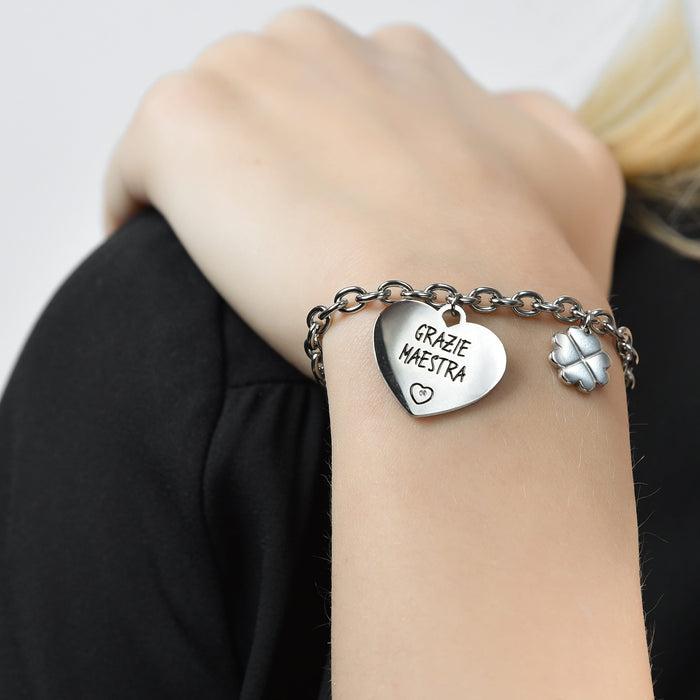 BRACELET ACIER FEMME MERCI PROFESSEUR RETRO LES PROFESSEURS SPÉCIAUX...