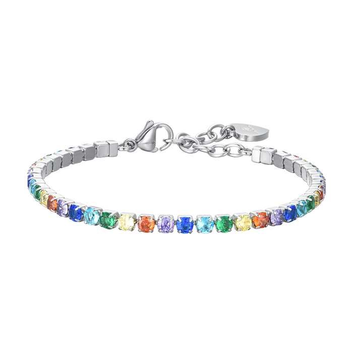 BRACELET DE TENNIS FEMME CRISTAUX MULTICOLORES