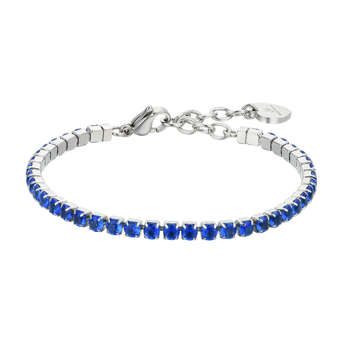 WOMEN'S TENNIS BRACELET WITH BLUE CRYSTALS
