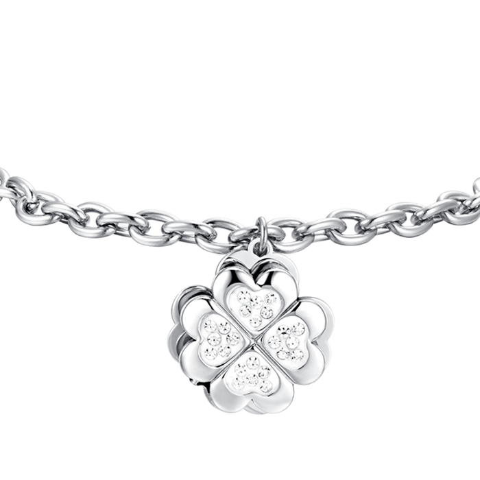 BRACCIALE DONNA IN ACCIAIO QUADRIFOGLIO GIREVOLE